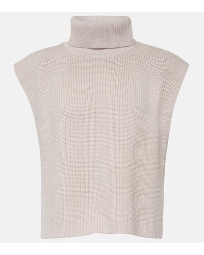 Isabel Marant Megan Turtleneck Wool Sweater Vest - White
