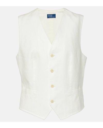 Polo Ralph Lauren Linen Vest - White