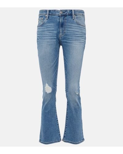 AG Jeans Jodi Mid-rise Cropped Flared Jeans - Blue