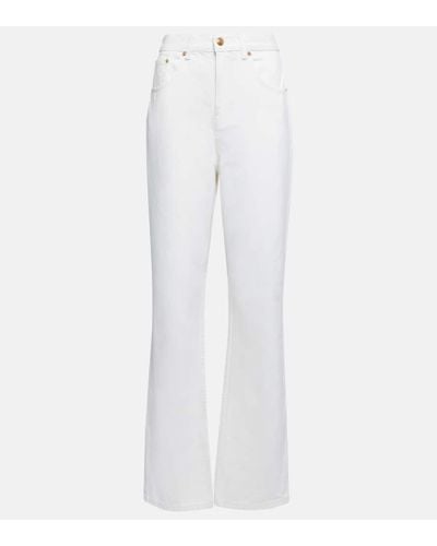 Tory Burch Jeans regular a vita media - Bianco
