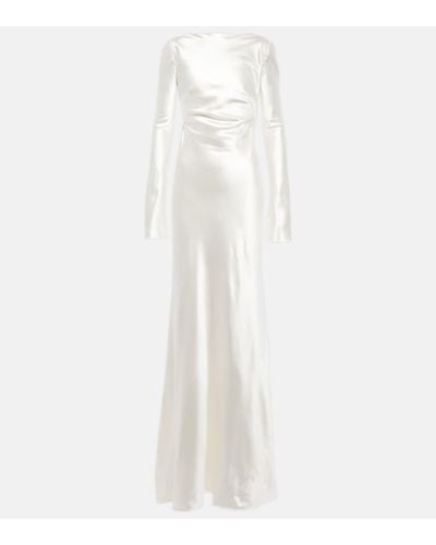 Danielle Frankel Bridal Simone Wool And Silk Satin Gown - White
