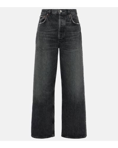 Agolde Low Slung Baggy Wide-leg Jeans - Gray