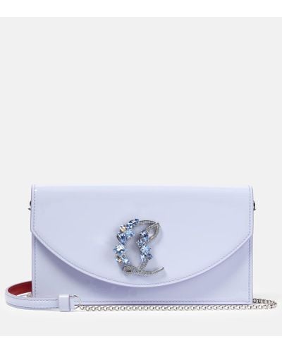 Christian Louboutin Clutch Loubi54 aus Lackleder - Blau