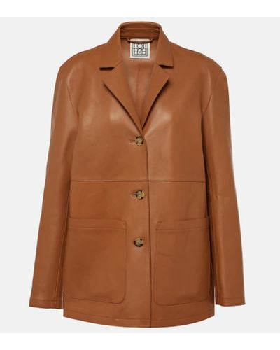 Totême Giacca oversize in pelle - Marrone