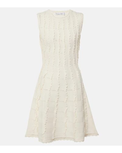 Oscar de la Renta Knitted Minidress - White