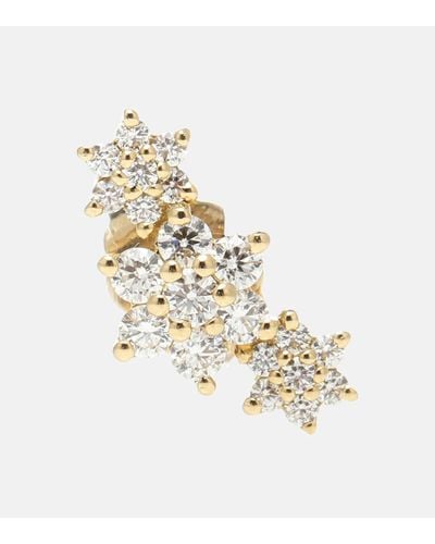Maria Tash Three Flower Garland 14kt Gold Single Earring With Diamonds - Metallic