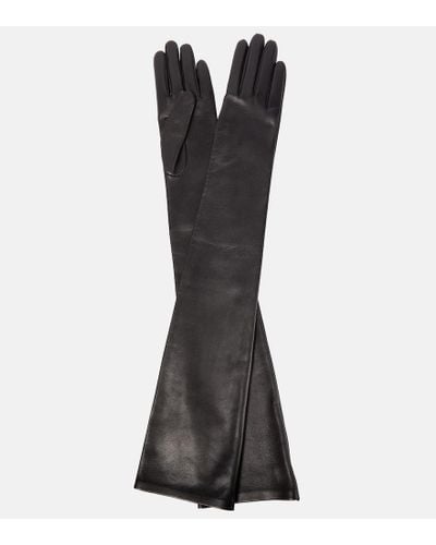 The Row Simon Leather Gloves - Black