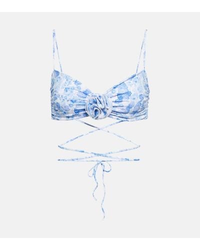 Magda Butrym Top de bikini floral - Azul