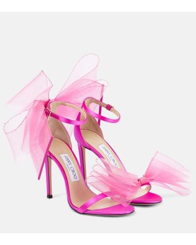 Jimmy Choo Aveline 100 Satin Sandal - Pink