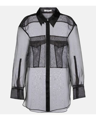 Dorothee Schumacher Sheer Opulence Silk Organza Shirt - Grey