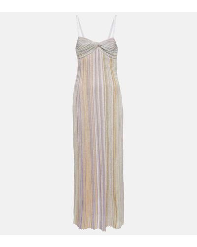 Missoni Sequin-embellished Striped Crochet-knit Maxi Dress - White