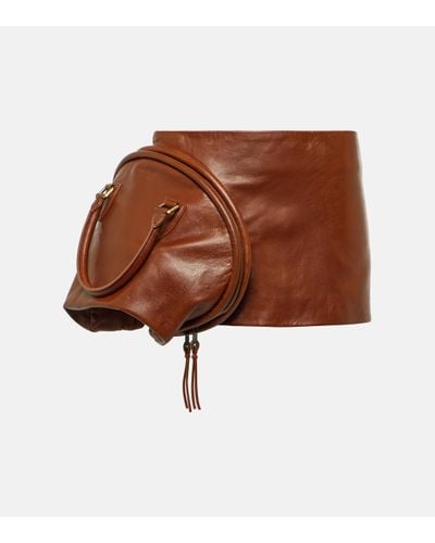 Acne Studios Low-rise Leather Miniskirt - Brown