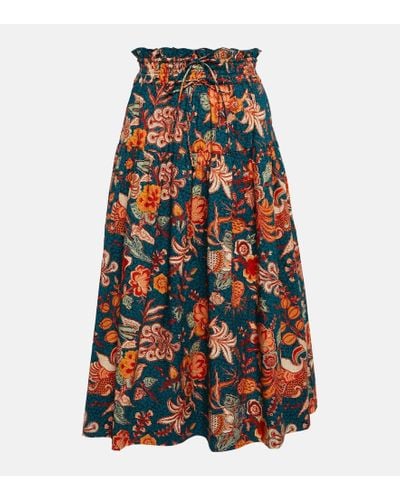 Ulla Johnson Kyra High-rise Floral Cotton Midi Skirt - Multicolor