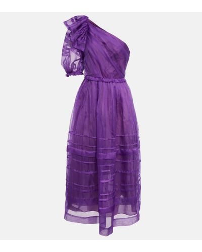 Ulla Johnson Artemis Organza Midi Dress - Purple