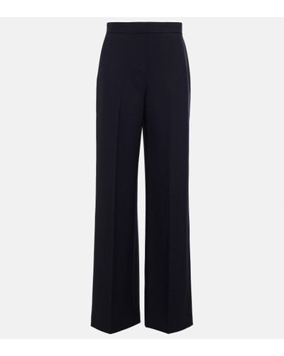 The Row Delton High-rise Virgin Wool Trousers - Blue