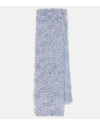 Miu Miu Sciarpa in mohair, cotone e lana - Blu
