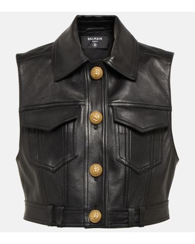 Leather Waistcoats and gilets for Women | Lyst