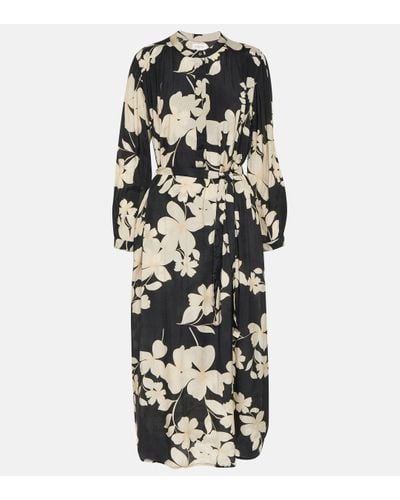 Velvet Josepha Floral Midi Dress - Black