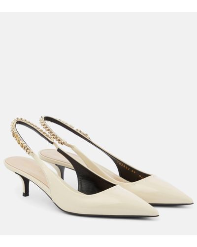 Gucci Signoria Leather Slingback Court Shoes - Natural