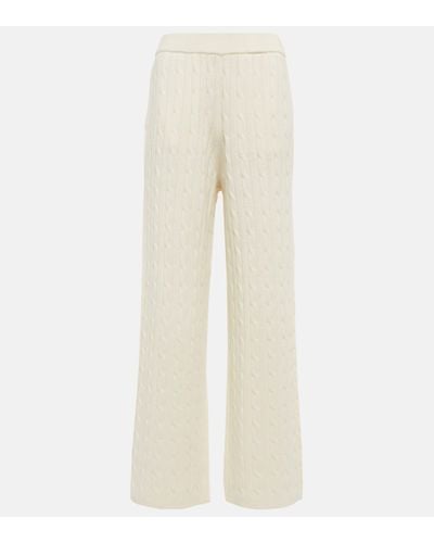 Polo Ralph Lauren Cable-knit Wool And Cashmere Trousers - Natural
