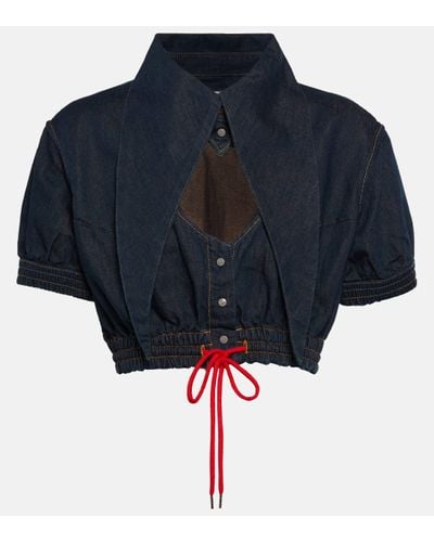 Vivienne Westwood Top raccourci en jean - Bleu