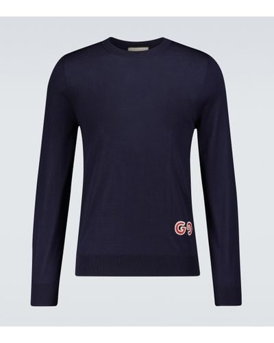 Gucci Jersey de lana de cuello redondo - Azul