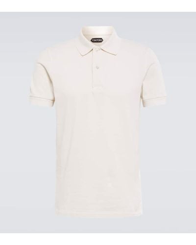 Tom Ford Tennis Polohemd aus Baumwoll-Pique - Weiß