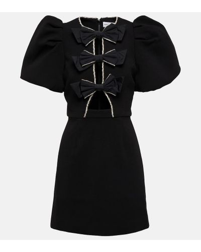 Rebecca Vallance Katie Bow-embellished Mini Dress - Black