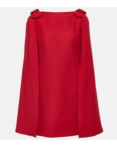 Valentino Wool And Silk Blend Mini Dress - Red