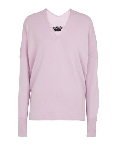 Tom Ford Cashmere And Cotton V-neck Sweater - Multicolor