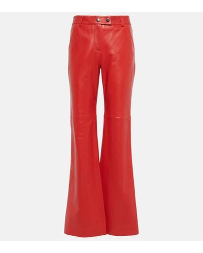 Dorothee Schumacher Pantalon evase Sleek Statement en cuir - Rouge