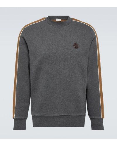 Moncler Felpa in jersey di misto cotone - Grigio