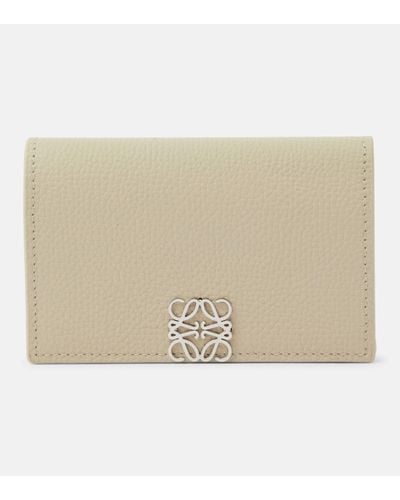 Loewe Anagram Leather Card Holder - Natural