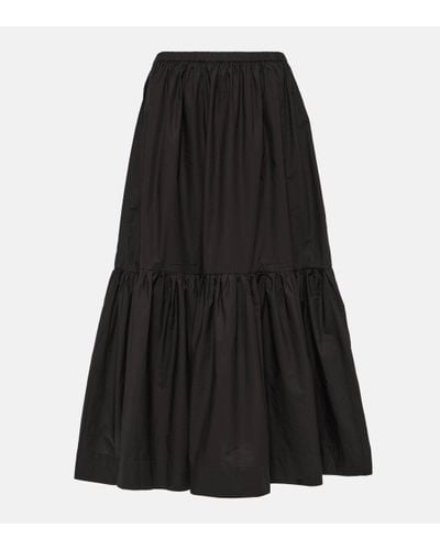 Ganni Organic Cotton Flounced Maxi Skirt - Black