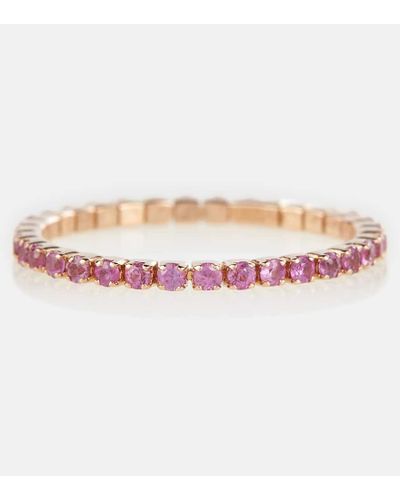 SHAY Thread 18kt Rose Gold Ring With Pink Sapphires