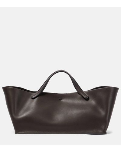 The Row Idaho Large Leather Tote Bag - Brown