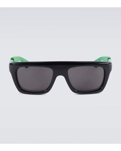 Bottega Veneta Gafas de sol de acetato rectangulares - Negro