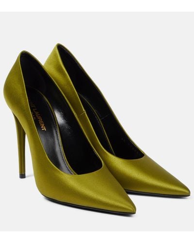 Saint Laurent Monceau 110 Satin Court Shoes - Green