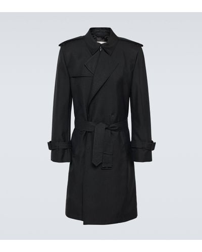 Burberry Trench-coat en soie melangee - Noir