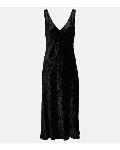 Vince Velvet Slip Dress - Black