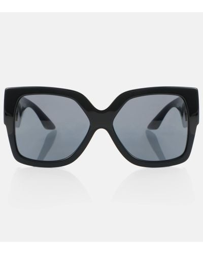 Versace Greca Embellished Oversized Sunglasses - Black