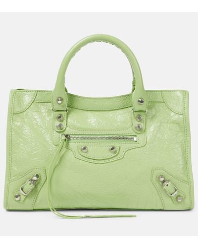 Balenciaga Le City Small Leather Shoulder Bag - Green