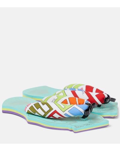 Emilio Pucci Fish-shaped Flat Thong Sandals - Multicolor