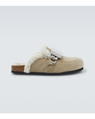 JW Anderson Slippers Gourmet Chain in suede - Bianco