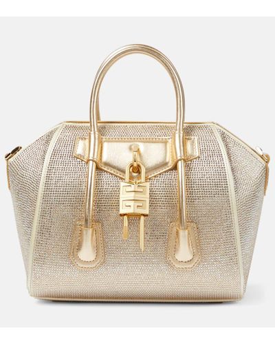 Givenchy Antigona Lock Mini Embellished Tote Bag - Natural