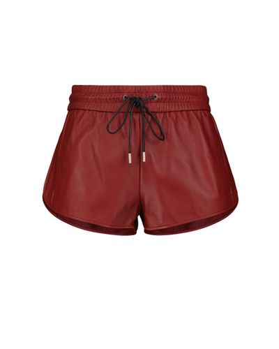 Saint Laurent Leather Shorts - Red