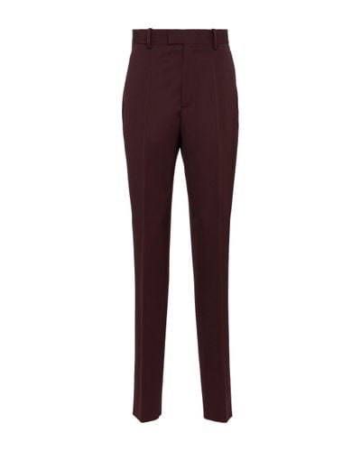 Bottega Veneta High-rise Slim Wool Pants - Purple