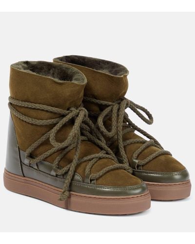 Inuikii Classic Wedge Suede Ankle Boots - Green