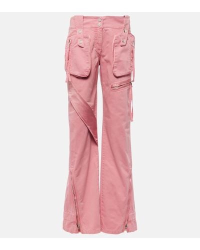 Blumarine Low-Rise Straight Cargo-Jeans - Pink