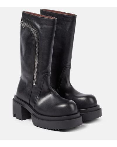Rick Owens Leather Boots - Black